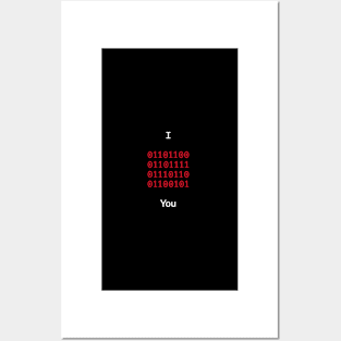 Love Binary Code Posters and Art